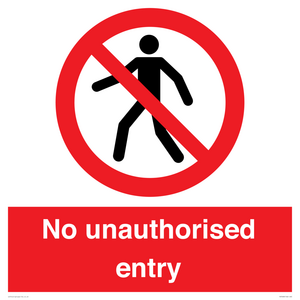 No unauthorised entry